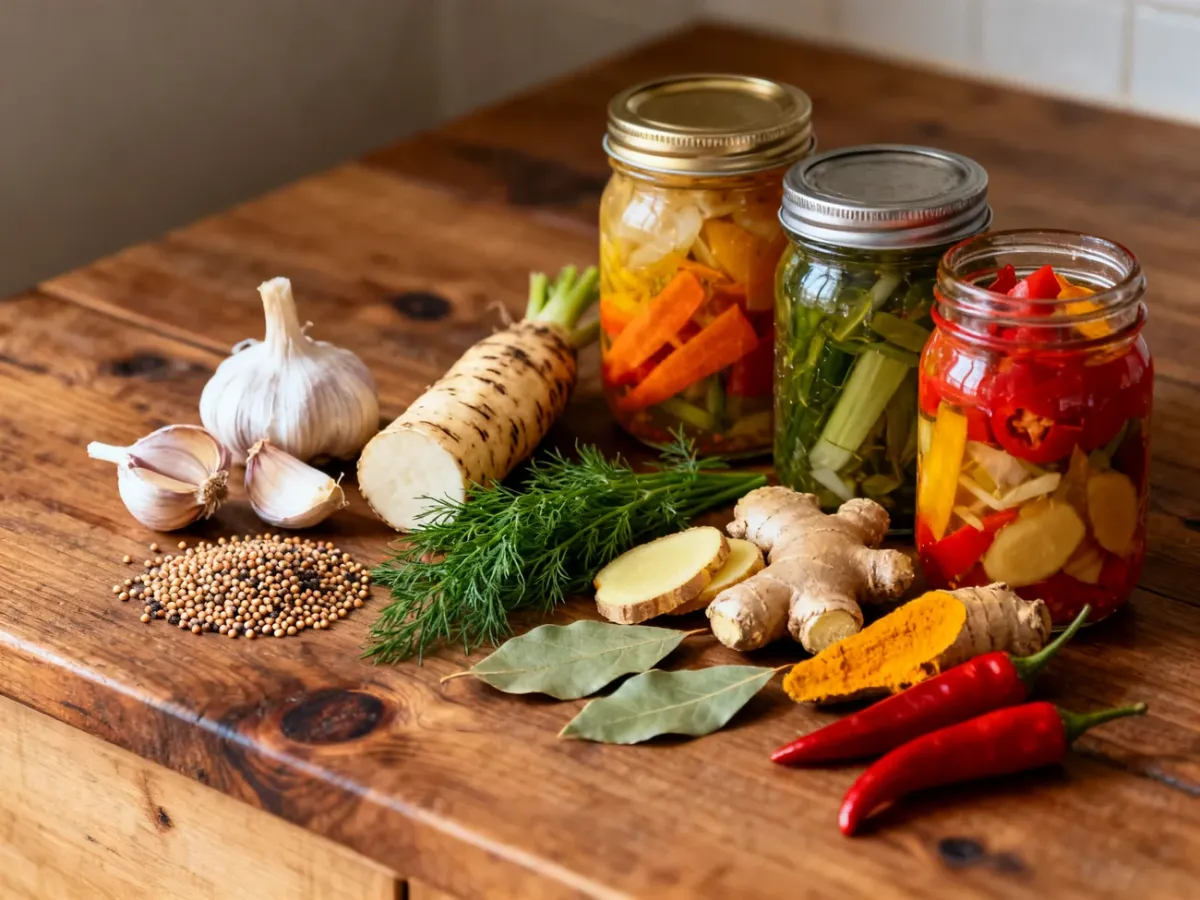 Przyprawy i warzywa do aromatyzowania kiszonek